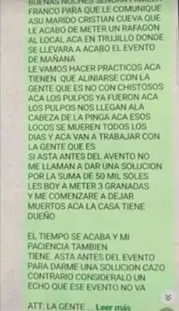 Amenazas, exigencias de dinero y