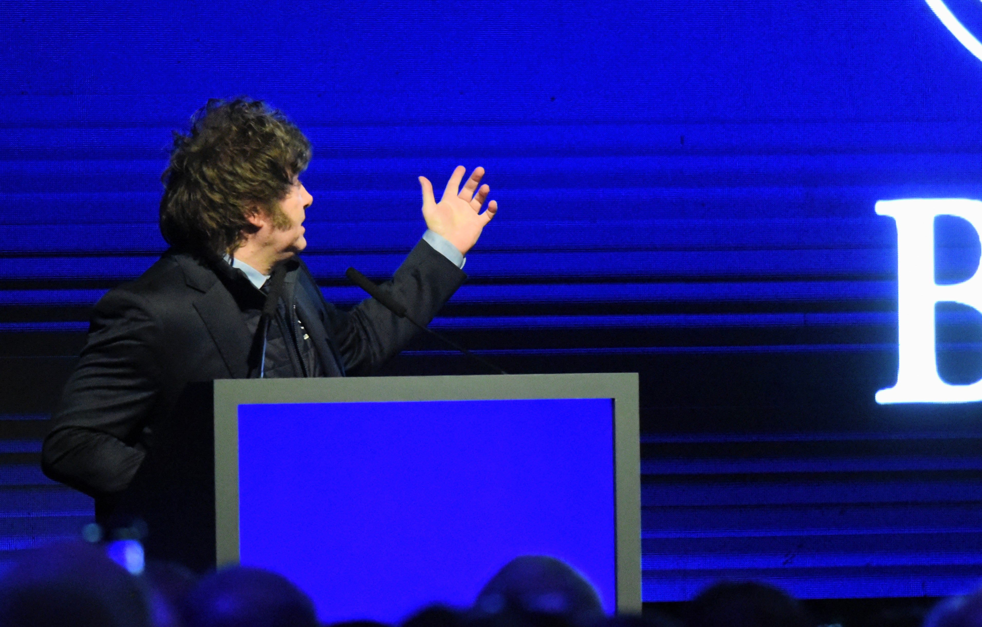 Javier Milei habla en el aniversario de la Bolsa de Comercio de Rosario (RS Fotos)