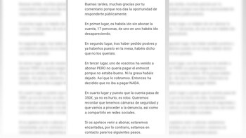 La respuesta del establecimiento en