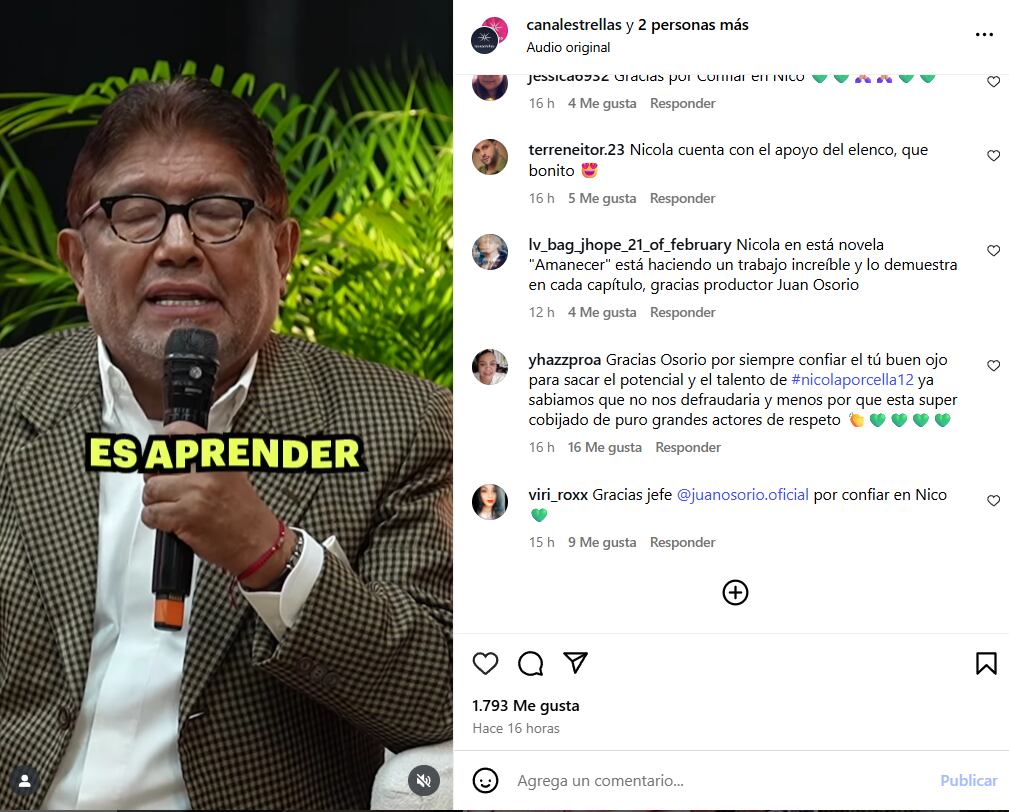 Productor mexicano defiende actuación de Nicola Porcella, pese a críticas: “Le queda aprender”