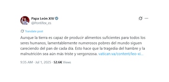 El segundo tweet del papa