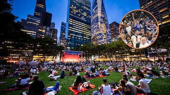 Bryant Park recibe a los fans de los Knicks tras el cierre de la plaza del Madison Square Garden y las entradas inaccesibles para el Juego 3