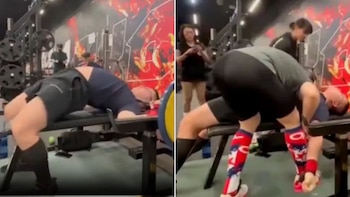 Levantador de pesas sufre accidente