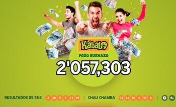 Kábala: jugada ganadora y números de la suerte del último sorteo del martes 9 de enero de 2024. (Captura: Intralot)