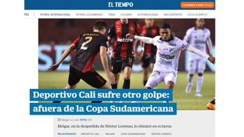 El Tiempo sobre la caída de Deportivo Cali ante Melgar.