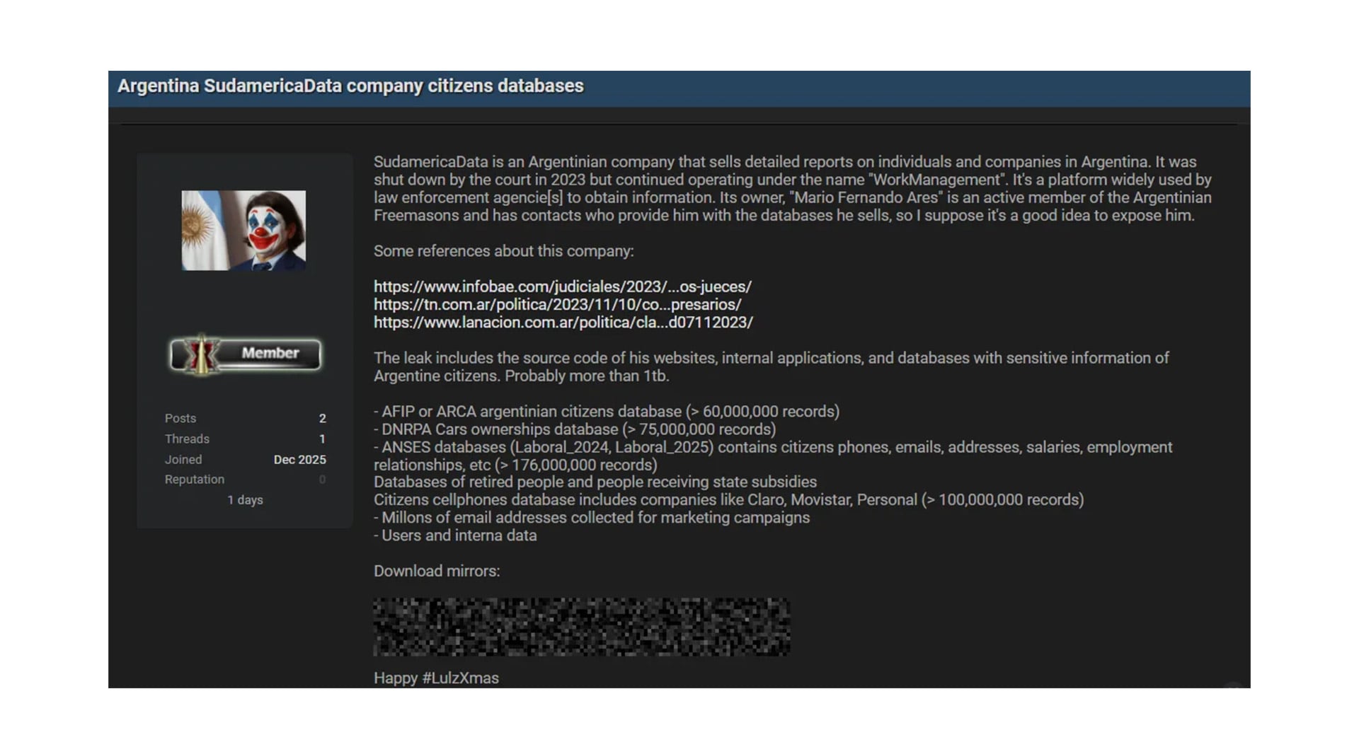 La publicación en la dark web