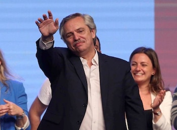 Alberto Fernández, durante la celebración