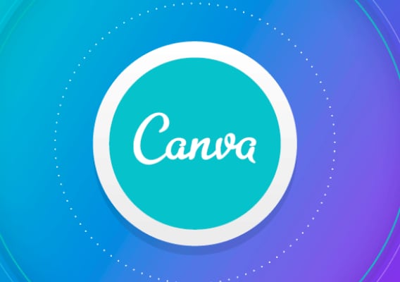 La imagen presenta el logotipo de Canva, una popular herramienta web para diseño gráfico que simplifica la creación visual para usuarios de todos los niveles, impulsando la creatividad digital globalmente.