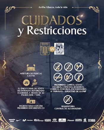 Recomendaciones para Alianza Lima vs Alianza Atlético por el Torneo Clausura 2026.