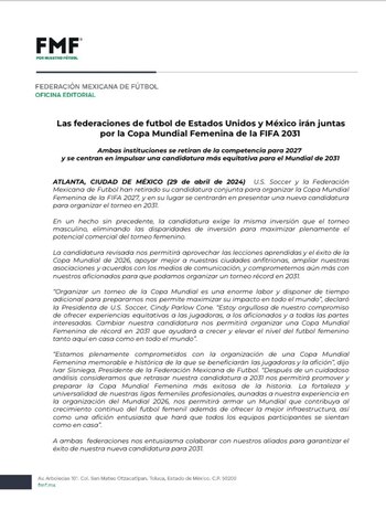 La FMF y U.S. Soccer