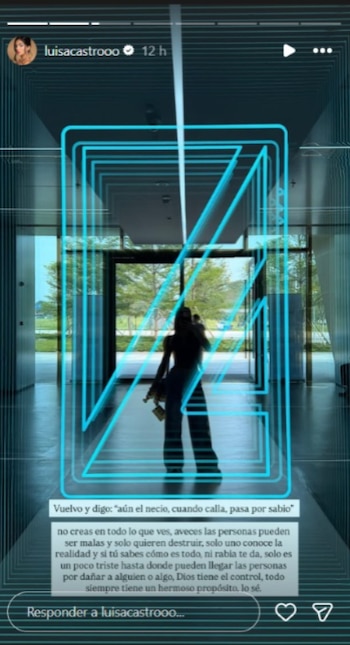 Ante la controversia, Luisa Castro respondió en Instagram con un mensaje que muchos interpretaron como referencia a los rumores en redes sociales - crédito @luisacastrooo/ Instagram