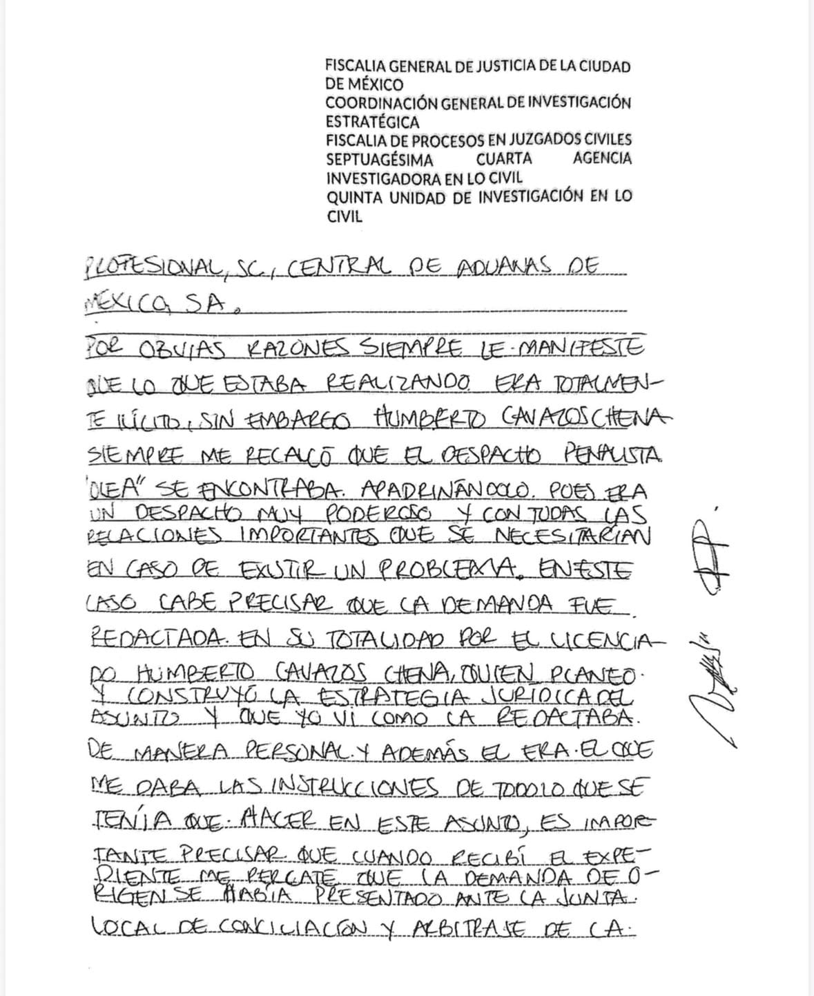 Declaraciones atribuidas a Irene León Escamilla. Crédito: Especial