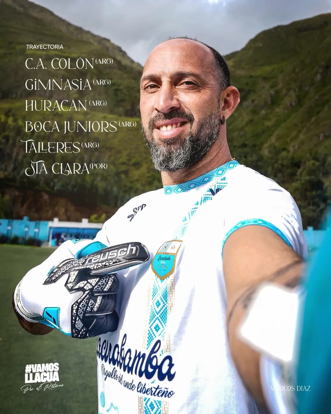 Marcos Díaz, un arquero con experiencia para Deportivo Llacuabamba en la Liga 2. Crédito: Instagram Deportivo Llacuabamba.