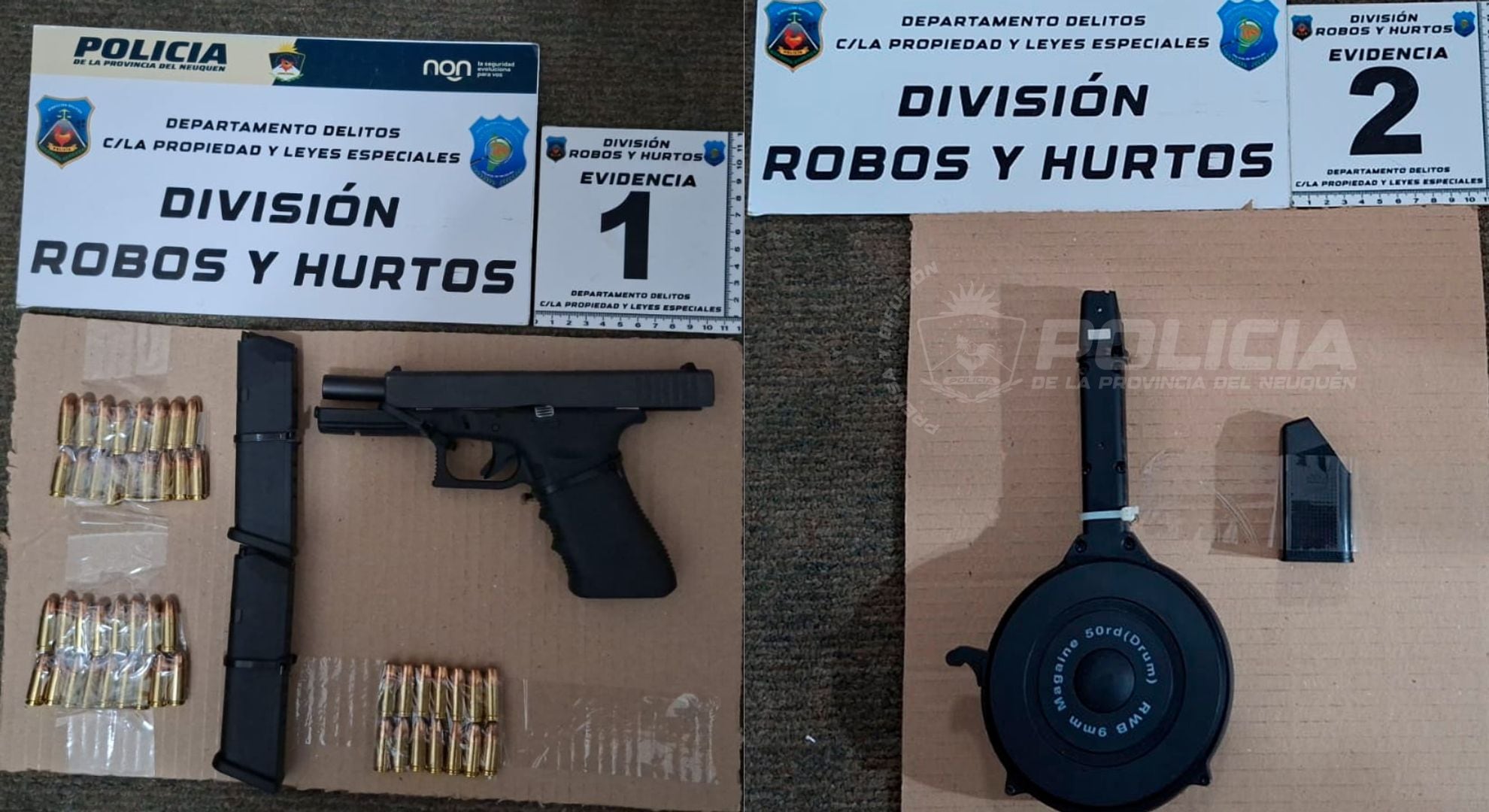 Los elementos que le secuestraron a uno de los involucrados (Policía de Neuquén)