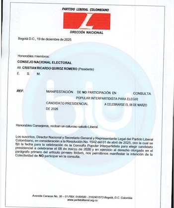 El Partido Liberal informó que