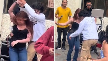 Universitario bailando en concurso se