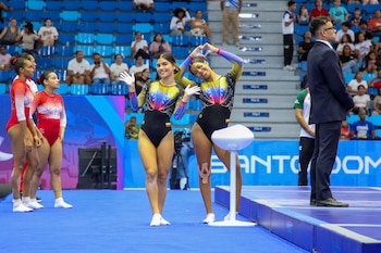 La gimnasia en trampolín también tuvo acción con Nicole Castellanos y Anny Sánchez - crédito Comité Olímpico Colombiano
