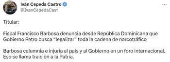 Iván Cepeda acusa a Francisco