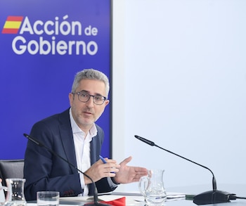 El ministro de Hacienda, Arcadi España, durante una rueda de prensa tras el Consejo de Ministros.
Marta Fernández / Europa Press