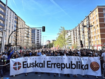 Manifestación de EH Bildu en Pamplona por el Aberri Eguna 2026 (Europa Press)