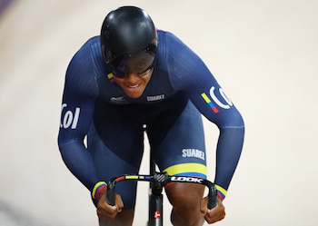 Kevin Quintero ha sido campeón del mundo en Ciclismo de Pista y es una de las opciones de medalla para los Juegos Olímpicos de Los Ángeles 2028 - crédito Agustin Marcarian/REUTERS