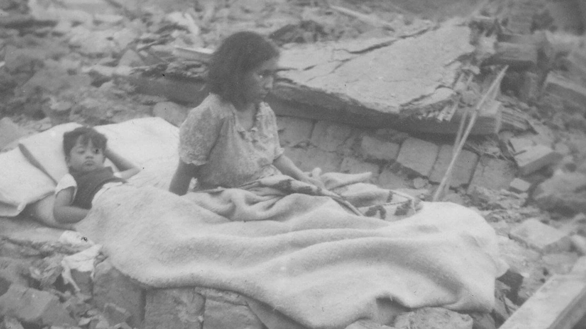 Un sobreviviente del histórico terremoto de San Juan que se produjo en 1944 y provocó la mayor catástrofe de la Argentina con 10.000 muertos (Télam/Archivo General de la Nación)