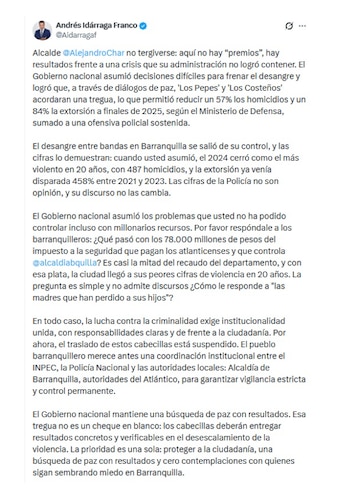 Con este mensaje, el ministro