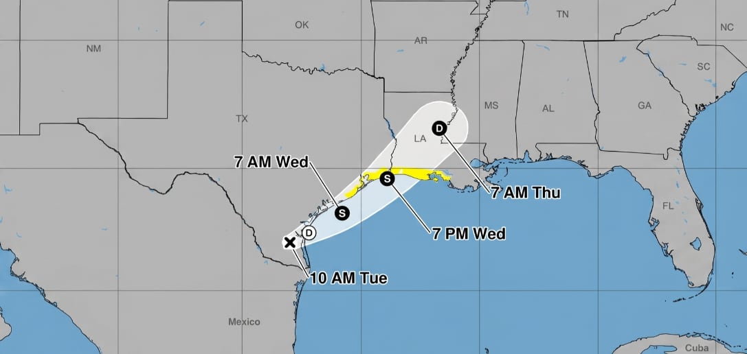 El NHC enciende la alerta en la costa texana por el primer sistema tropical de la temporada