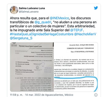 Luévano solicitó medidas cautelares consistentes