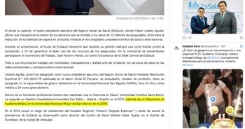 Nota de prensa de EsSalud