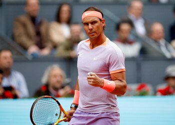 Nadal celebra un punto contra