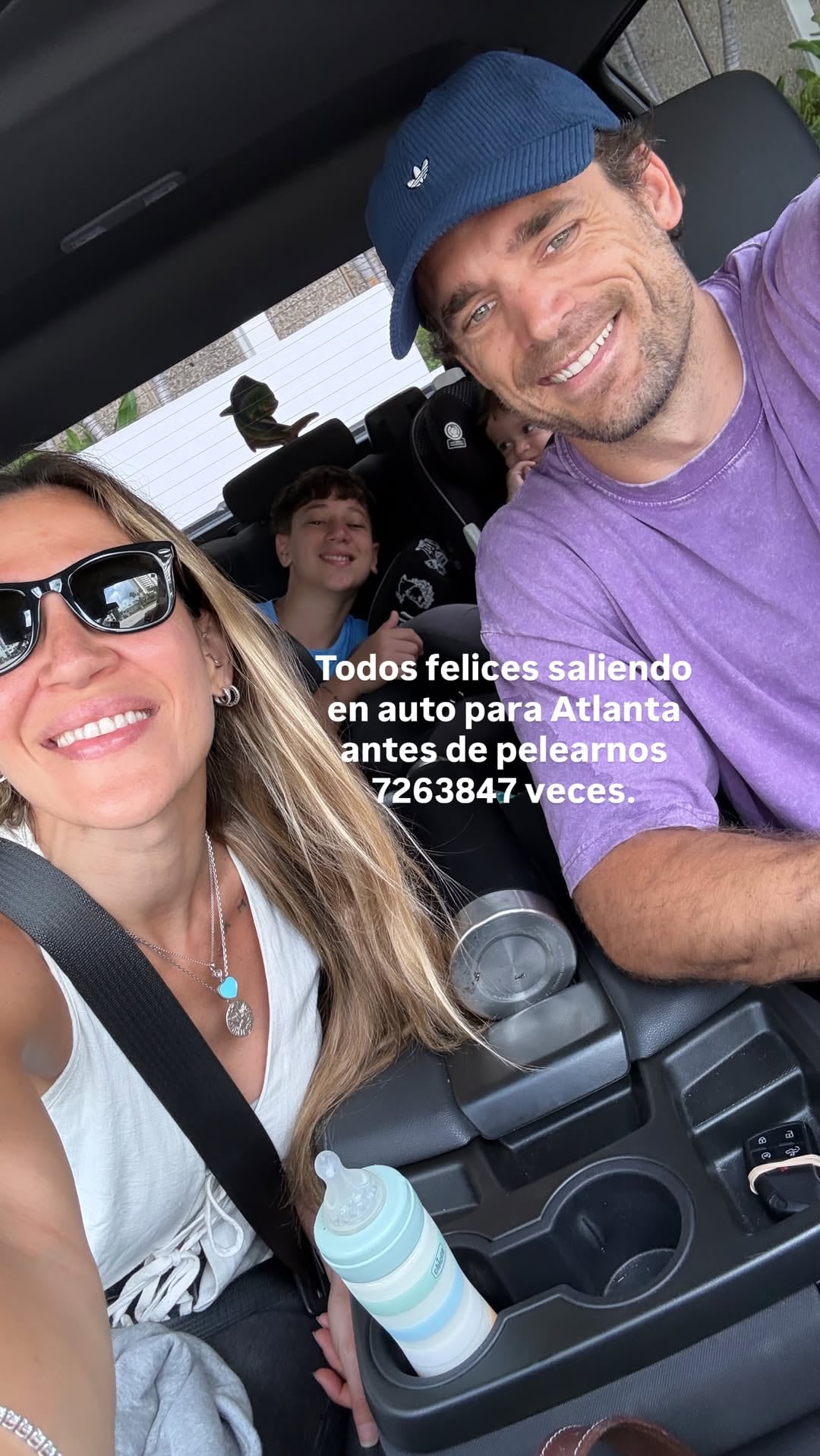 La cantante viajó en auto con Matías Palleiro, Momo y Arturo en un trayecto de 9 horas y 1.060 kilómetros rumbo a Atlanta