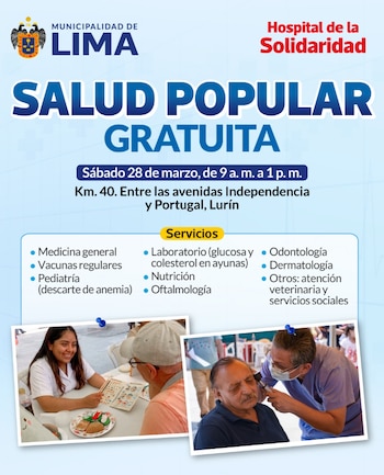 La campaña comenzará a partir de las 9 a. m. - Créditos: Municipalidad de Lima.