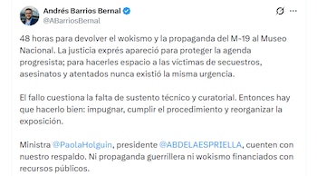 El cabildante pidió acciones a la ministra de las Culturas y el presidente Abelardo de la Espriella (@ABarriosBernal/X)