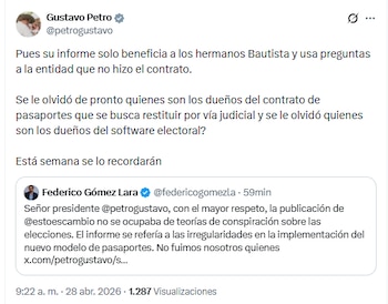 Petro aseveró que buscan que los dueños de Thomas Greg & Sons vuelvan a tener el contrato de expedición de pasaportes - crédito @petrogustavo/X