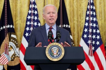 U.S. President Joe Biden delivers