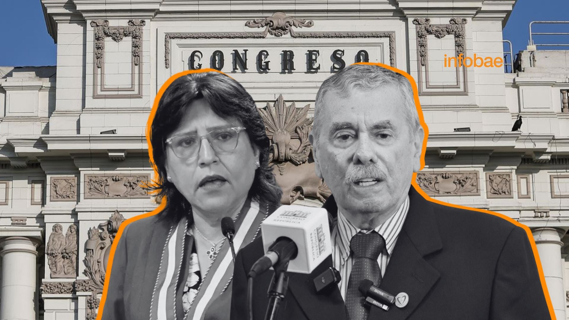 Presidente del Congreso no se retracta de calificativos que motivaron una querella en su contra.| Fotocomposición: Infobae Perú (Camila Calderón)
