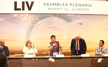 Ernestina Godoy hizo un llamado de unidad a los fiscales de las 32 entidades durante la Asamblea Plenaria de la CNPJ en Nayarit. Cortesía: FGR