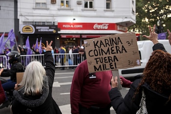 La protesta contra Milei en