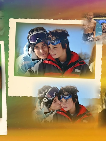 Franco junto a su mamá