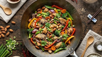 pollo salteado con almendras -México- 8 abril