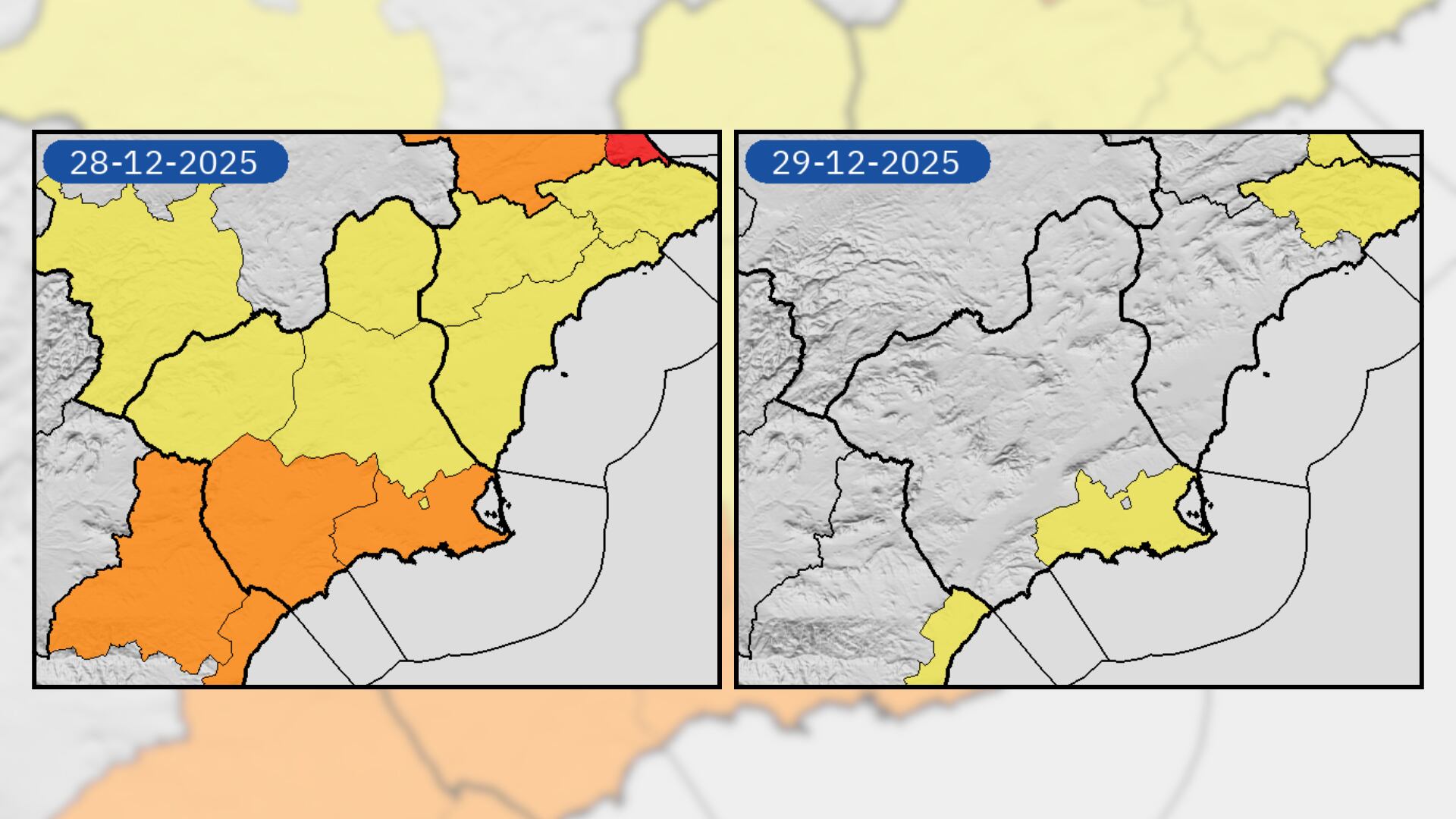 La AEMET eleva la alerta en algunos municipios de Murcia (@AEMET_Murcia)