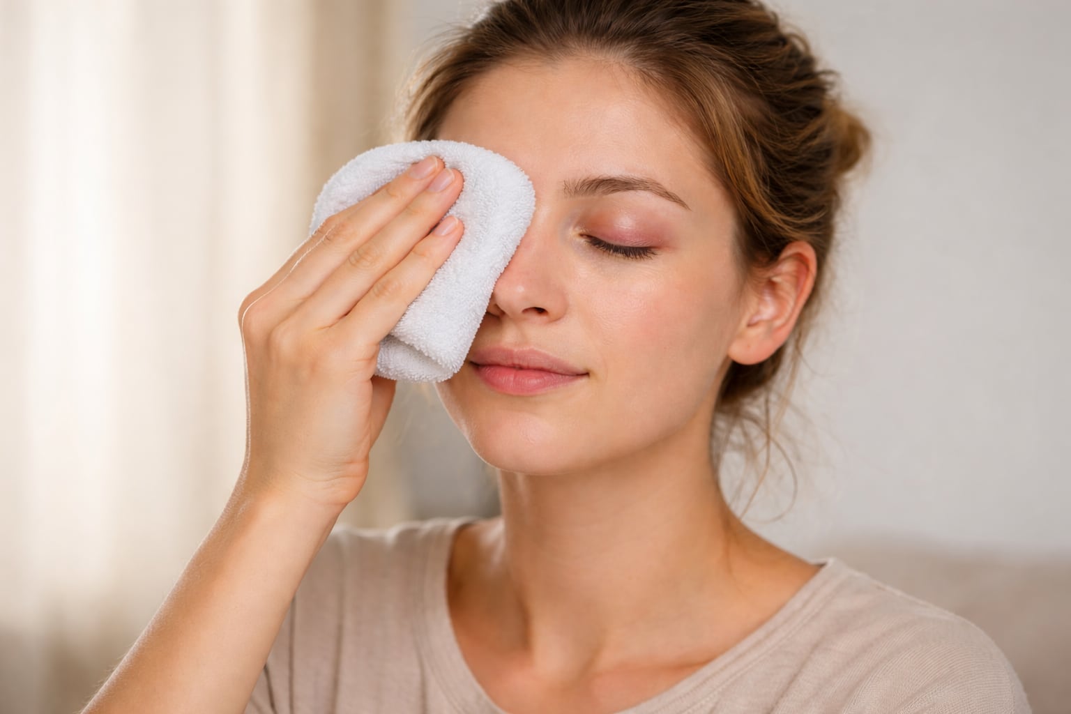 Aplicar compresas tibias varias veces al día sobre el ojo afectado ayuda a secar el orzuelo y acelerar su curación, según la Cleveland Clinic (Imagen Ilustrativa Infovbae)