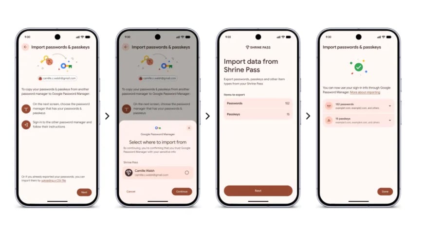 Google facilita el cambios de contraseñas entre gestores de Android. (Google)