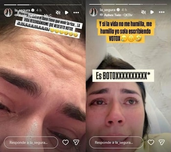 La Segura La creadora de contenido bromeó sobre las líneas de expresión de su rostro y el uso de bótox para disimularlas. Acto seguido, reconoció y corrigió con humor un error ortográfico al escribir la palabra bótox con la "v" - crédito @la_segura/Instagram