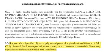 Resolución de la jueza Margarita