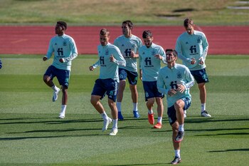 Un entrenamiento del FC Barcelona.