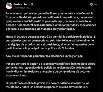 Gustavo Petro acusó al CNE