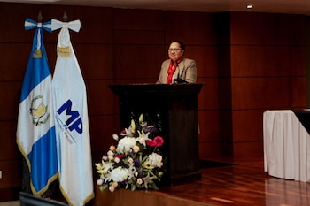 Consuelo Porras, exfiscal general de Guatemala, señalada en la solicitud del diputado Chic por la falta de transparencia en la publicación de sus ingresos y montos de indemnización.(Cortesía: Ministerio Público)