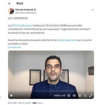 Hernán Cadavid del Centro Democrático